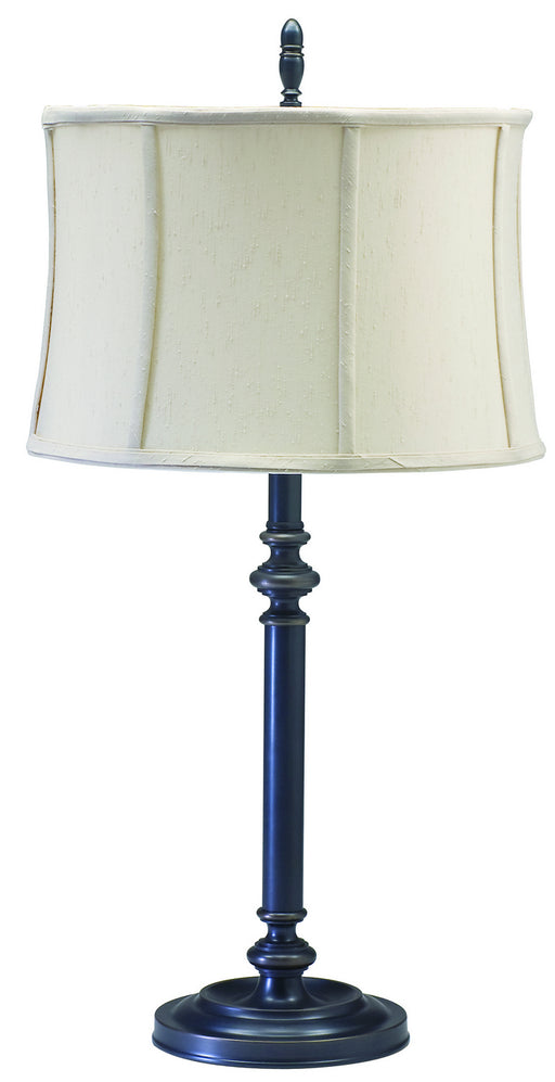 Coach 30 Inch Oil Rubbed Bronze Table Lamp with Off-White Linen Softback Shade