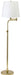 Townhouse Adjustable Swing Arm Floor Lamp in Raw Brass with Off-White Linen Hardback