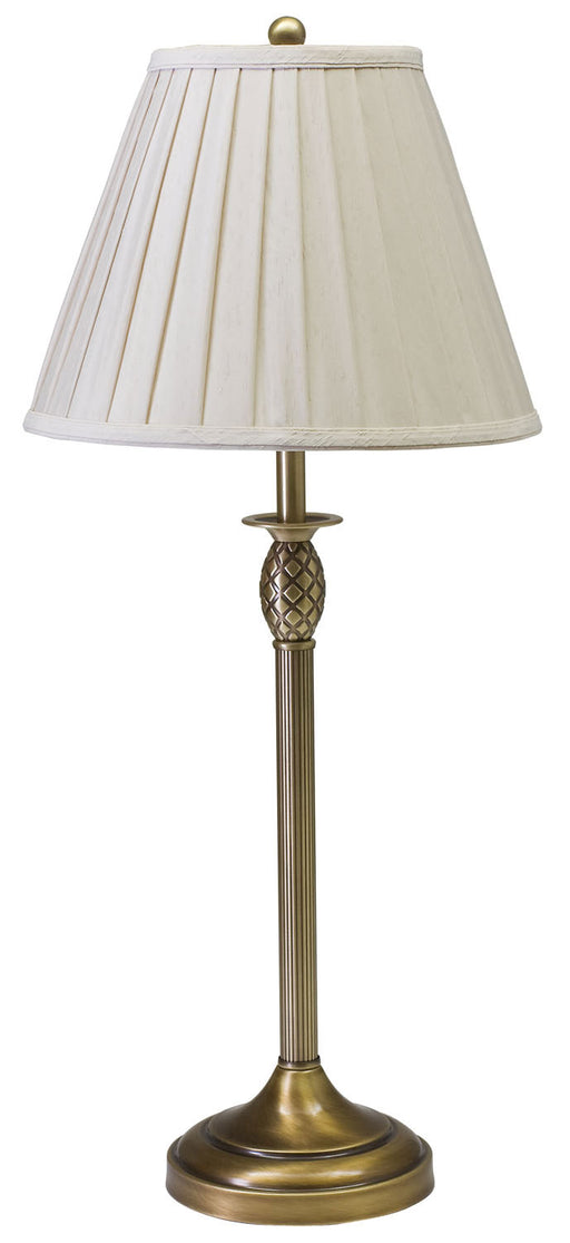 Vergennes Antique Brass Table Lamp with Off-White Linen Softback Shade