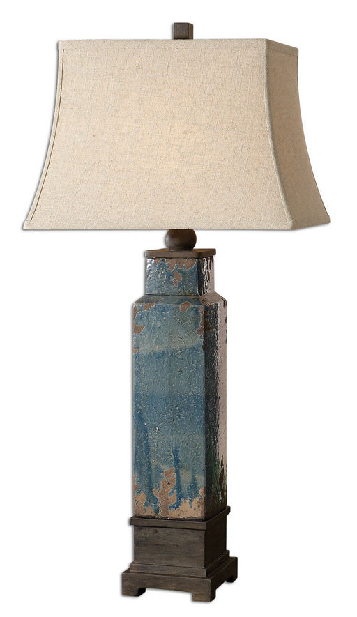Uttermost's Soprana Blue Table Lamp Designed by Carolyn Kinder