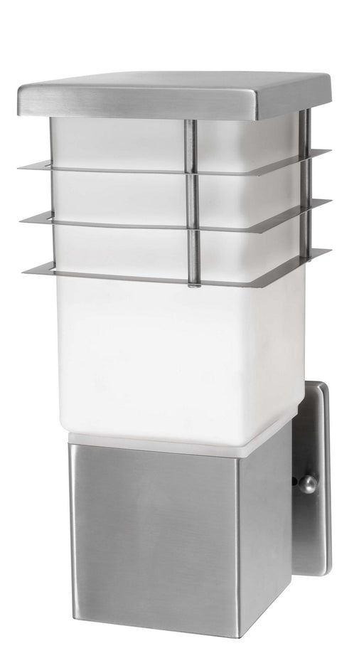 Calgary 1x60W Outdoor Wall Light With Stainless Steel Finish & Opal Frosted Glass