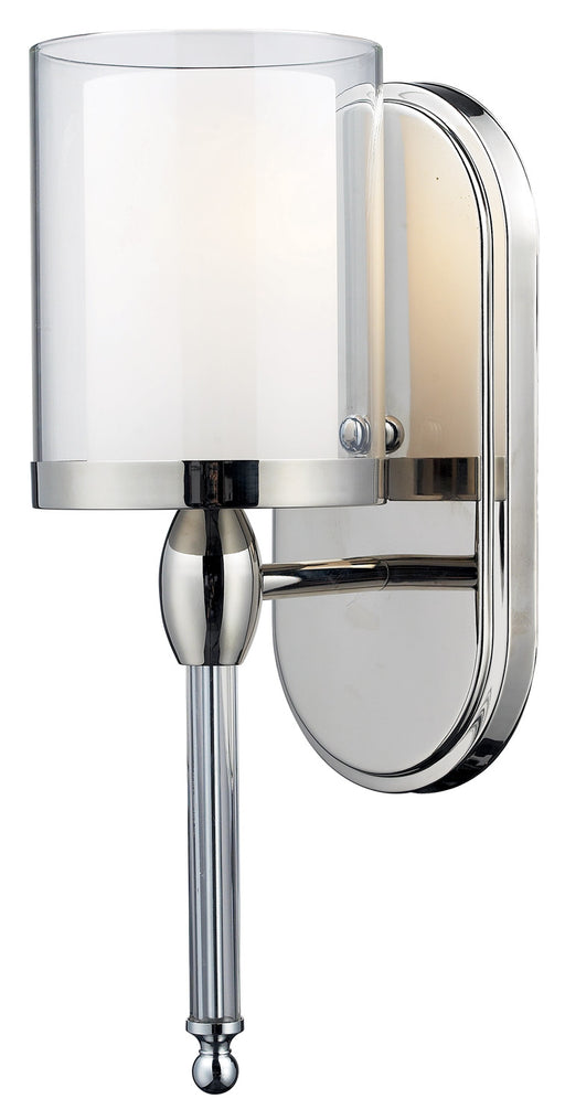 Argenta 1 Light Wall Sconce in Chrome with Clear / Matte Opal Glass