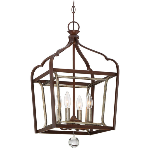Astrapia 4-Light Pendant in Dark Rubbed Sienna with Aged Silver - Lamps Expo