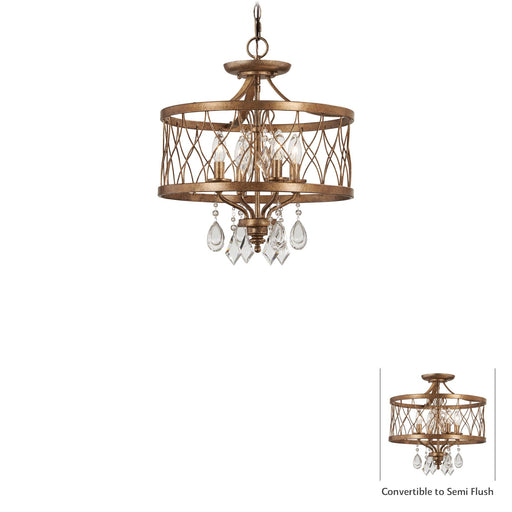 West Liberty 4-Light Mini-Chandelier/Semi-Flush in Olympus Gold - Lamps Expo