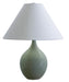 Scatchard 19 Inch Stoneware Accent Lamp in Celadon with Cream Linen Hardback