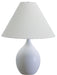 Scatchard 22.5 Inch Stoneware Table Lamp in White Matte with Cream Linen Hardback