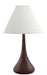 Scatchard 26 Inch Stoneware Table Lamp In Iron Red with Cream Linen Hardback