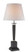 Arianna Table Lamp in Chrome Dark Bronze with White Fabric Shade, E27, CFL 25 with 3-Way