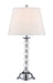 Aria Table Lamp in Chrome with White Fabric Shade, E27, CFL 25 with 3-Way
