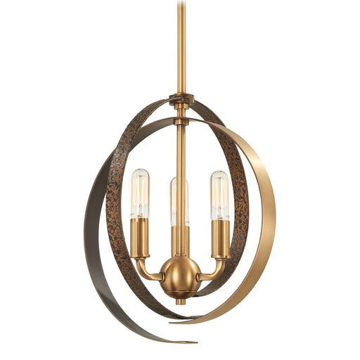 Criterium Pendant/Semi-Flush Mount in Aged Brass with Textured Iron - Lamps Expo