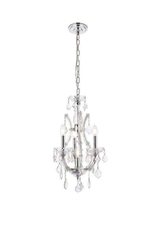 Maria Theresa 4-Light Pendant in Chrome with Clear Royal Cut Crystal