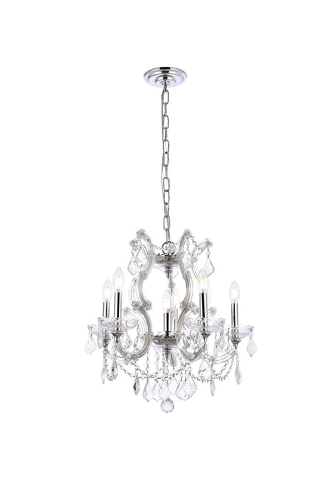 Maria Theresa 6-Light Pendant in Chrome with Clear Royal Cut Crystal