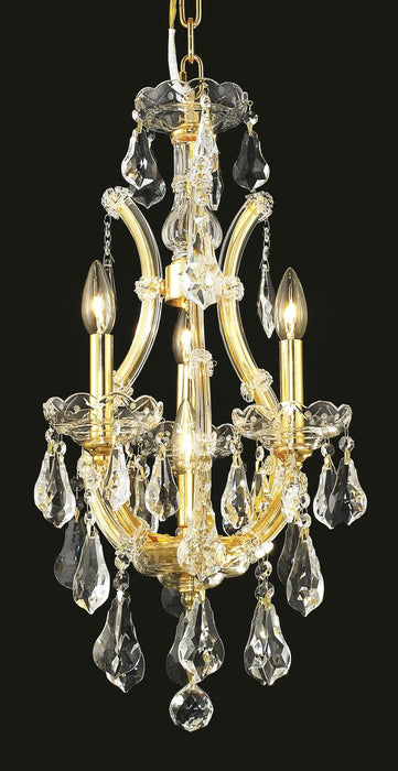 Maria Theresa 4-Light Chandelier in Gold with Clear Royal Cut Crystal
