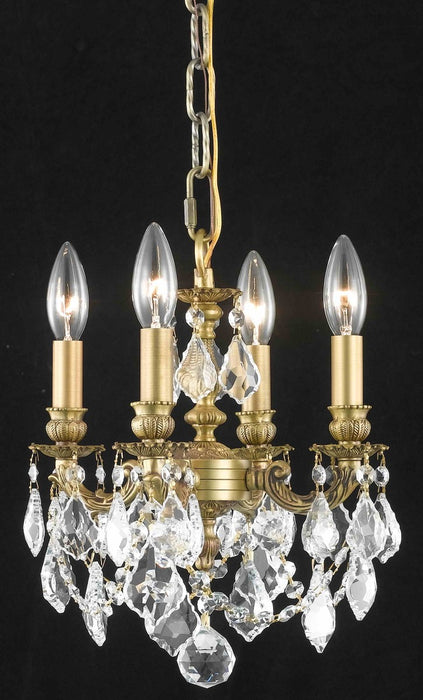Lillie 4-Light Pendant in French Gold with Clear Royal Cut Crystal