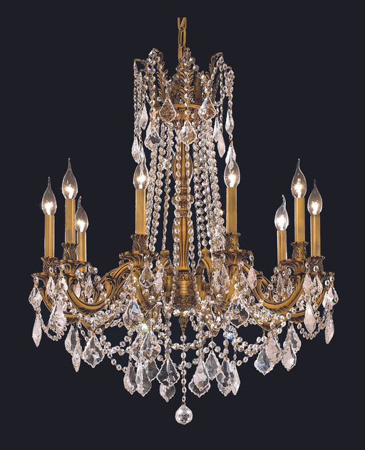 Rosalia 10-Light Chandelier in French Gold with Clear Royal Cut Crystal