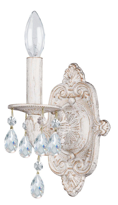 Paris Market 1 Light Wall Mount in Antique White with Clear Swarovski Strass Crystal