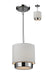 Jade 1 Light Chandelier in Chrome with White Linen Fabric Shade