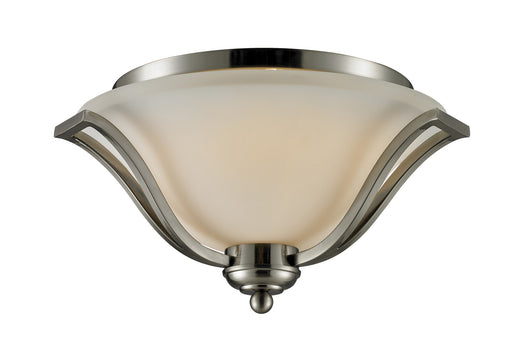 Lagoon 3 Light Ceiling in Brushed Nickel with Matte Opal Glass