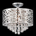 Benedetta Semi-Flush Mount in Chrome with Crystals, Type JCD G9 50Wx4