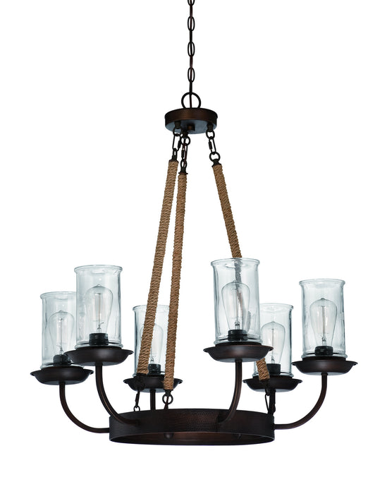Thornton 6-Light Chandelier in Aged Bronze Brushed - Lamps Expo