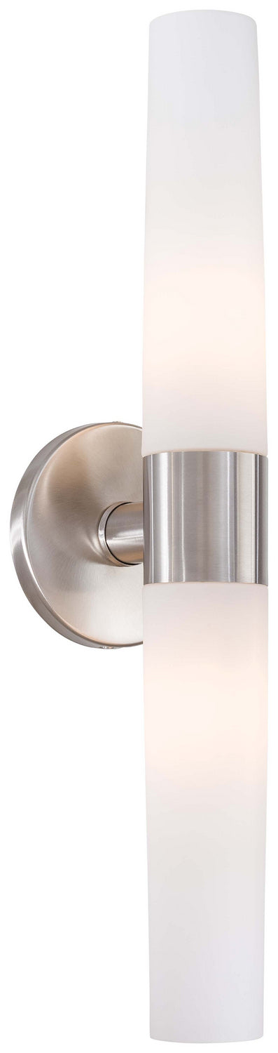 Saber 2 Light Bath in Brushed Stainless Steel with Etched Opal