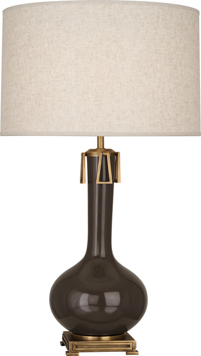 Robert Abbey (TE992) Athena Table Lamp with Open Weave Heather Linen Shade