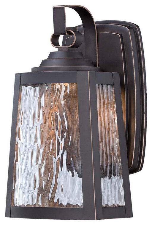 Talera 1-Light Outdoor LED Wall Mount in Oil Rubbed Bronze with Gold Highlights & Clear Water Glass