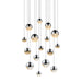 Grapes 16-Light Square Assorted LED Pendant in Polished Chrome
