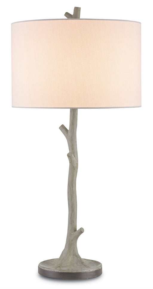 Beaujon 1 Light Table Lamp in Portland & Aged Steel with Off White Linen Shade