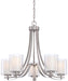 Parsons Studio 5-Light Chandelier in Brushed Nickel & Etched White Glass - Lamps Expo