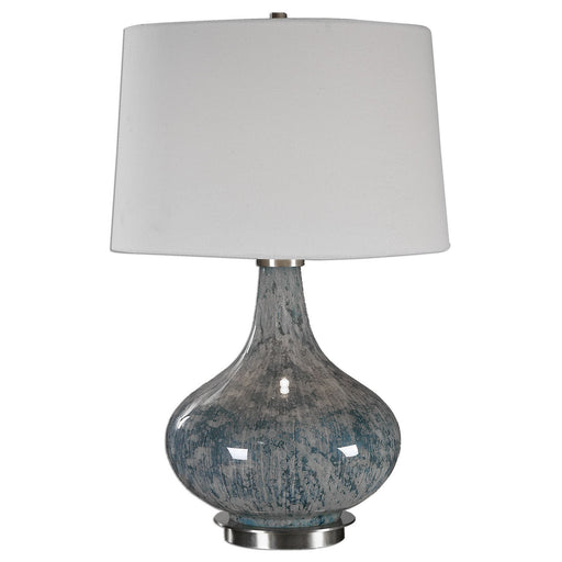 Uttermost's Celinda Blue Gray Glass Lamp Designed by David Frisch