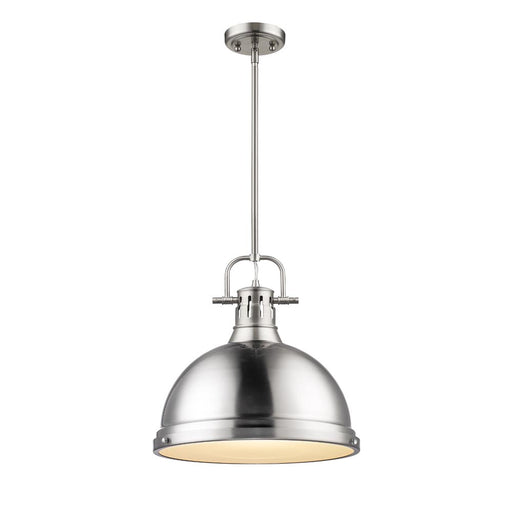 Duncan 1-Light Pendant with Rod in Pewter - Lamps Expo