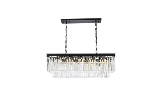 Sydney 12-Light Chandelier in Matte Black with Clear Royal Cut Crystal