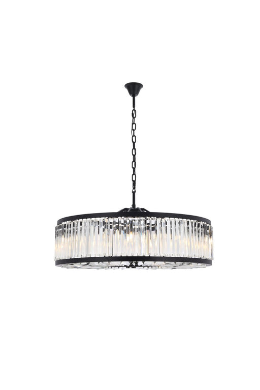 Chelsea 10-Light Chandelier in Matte Black with Clear Royal Cut Crystal