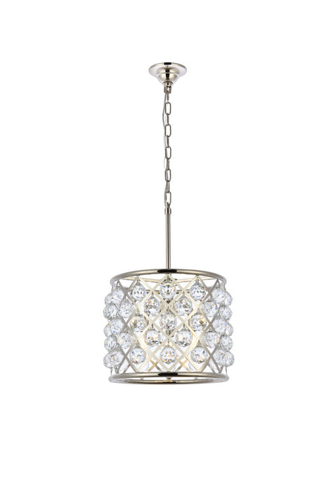 Madison 4-Light Pendant in Polished Nickel with Clear Royal Cut Crystal