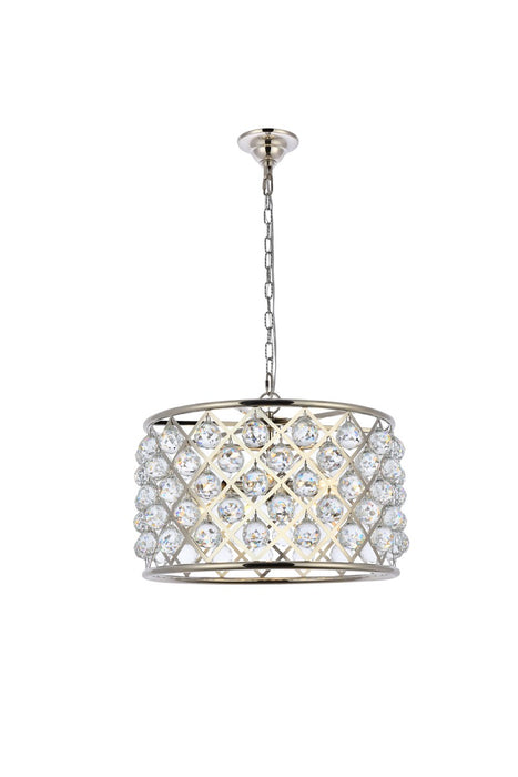 Madison 6-Light Pendant in Polished Nickel with Clear Royal Cut Crystal