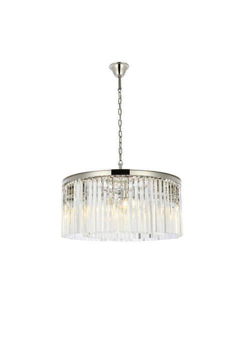 Sydney 8-Light Chandelier in Polished Nickel with Clear Royal Cut Crystal
