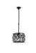 Madison 3-Light Pendant in Matte Black with Silver Shade (Grey) Royal Cut Crystal