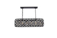 Madison 6-Light Chandelier in Matte Black with Silver Shade (Grey) Royal Cut Crystal