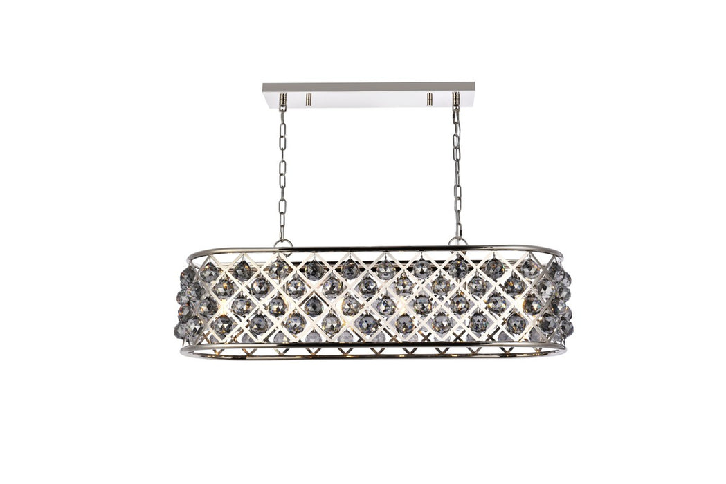 Madison 6-Light Chandelier in Polished Nickel with Silver Shade (Grey) Royal Cut Crystal