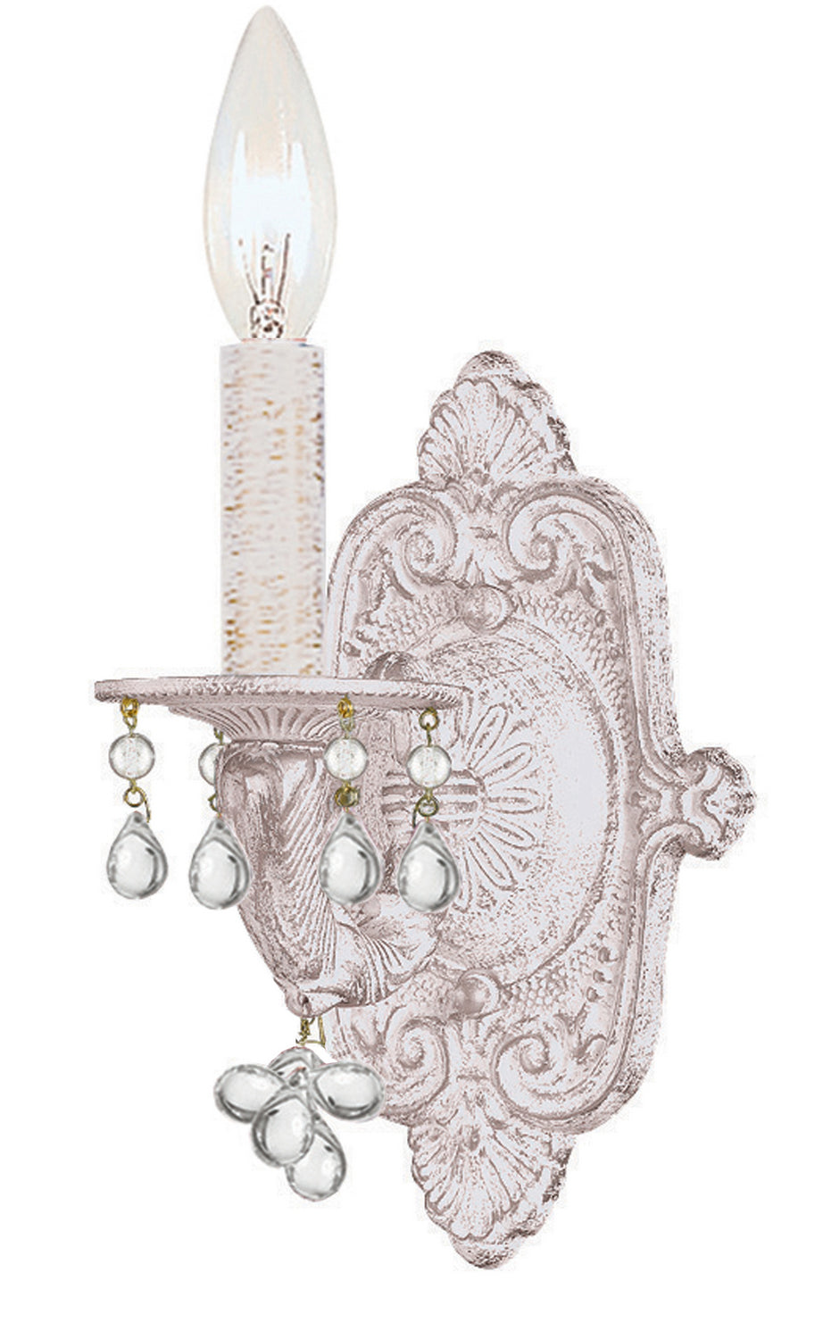 Paris Market 1 Light Wall Mount in Antique White with Clear Crystal