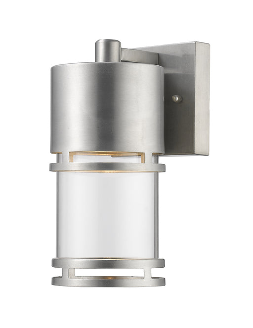 Luminata 1 Light Outdoor Wall Light in Brushed Aluminum with Clear Glass