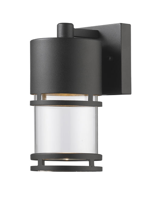 Luminata 1 Light Outdoor Wall Light in Black with Clear Glass