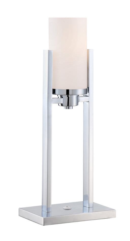 Caesarea Table Lamp in Chrome with Frosted Glass Shade, E27 Type A 60W