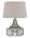 Silas Table Lamp in Chrome with Linen Fabric Shade, E27, CFL 13W