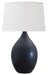 Scatchard 24.5 Inch Stoneware Table Lamp in Black Matte with White Linen Hardback