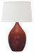 Scatchard 24.5 Inch Stoneware Table Lamp in Crimson Red with White Linen Hardback