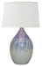 Scatchard 24.5 Inch Stoneware Table Lamp in Decorated Gray with White Linen Hardback