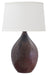 Scatchard 24.5 Inch Stoneware Table Lamp in Decorated Red with White Linen Hardback