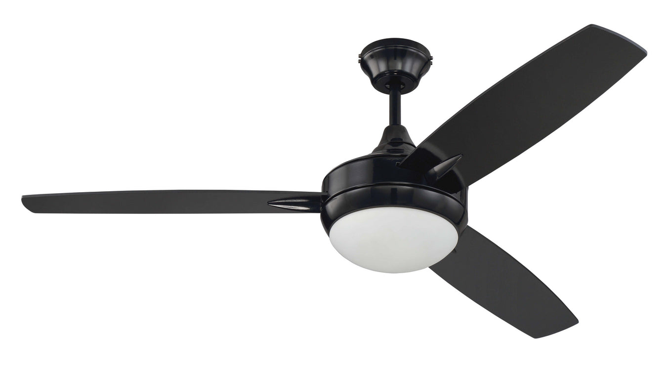 Targas 52" 1-Light Ceiling Fan in Gloss Black from Craftmade, item number TG52GBK3